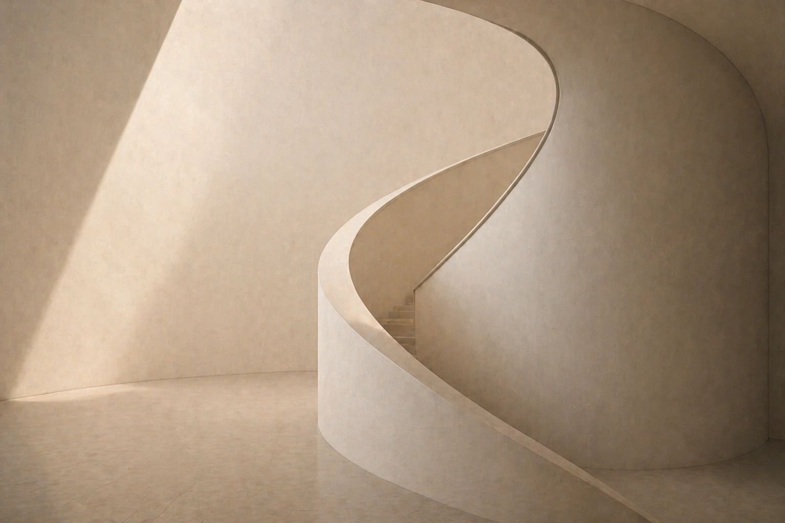 Escalier spirale moderne blanc dans cabinet d'avocat à Porto-Vecchio avec honoraires transparents